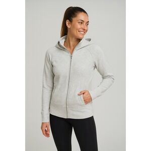 LULULEMON Scuba Hoodie Womens Size 6 Grey Full zip Fitted Fleece Sporty Chic